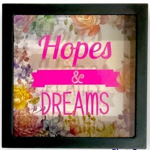 Hopes And Dreams Piggy Bank Square Floral Black Multicolor